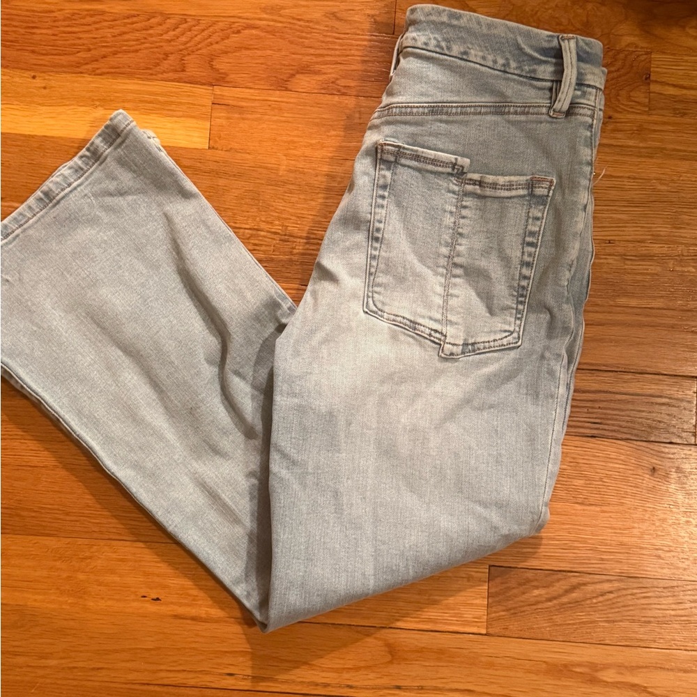 Good American Good Legs Flare Jeans Light Wash High Rise Blue Denim Size 8/29